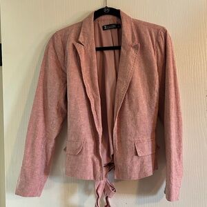 7th Avenue Linen/Cotton Blend Pink Blazer